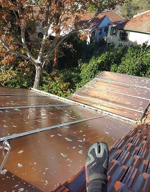 High pressure roof washing